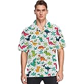 visesunny Mens Casual Button Down Short Sleeve Hawaiian Shirt Aloha Shirt