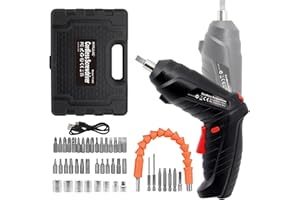 MYMULIKE Cordless Electric Screwdriver, Charging 2-3hours, 47 pcs Accessories Small Drills for Moving, Disassembling and Reassembling Cabinets and Beds not Suitable for Construction Sites and Concrete Drilling