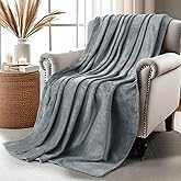 Utopia Bedding Cool Grey Fleece Blanket Throw Size Lightweight Fuzzy Soft Anti-Static Microfiber Bed Blanket (60x50 Inch)