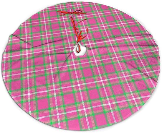 Traditional Holiday Christmas Tree Skirt With Pink Tartan Plaid Design 91cm 36in Amazon Co Uk Kitchen Home
