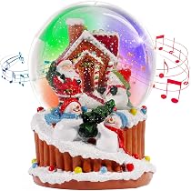 Adorable Boule à Neige Musicale Personnalisée Artisanat En Résine 'Let It Snow