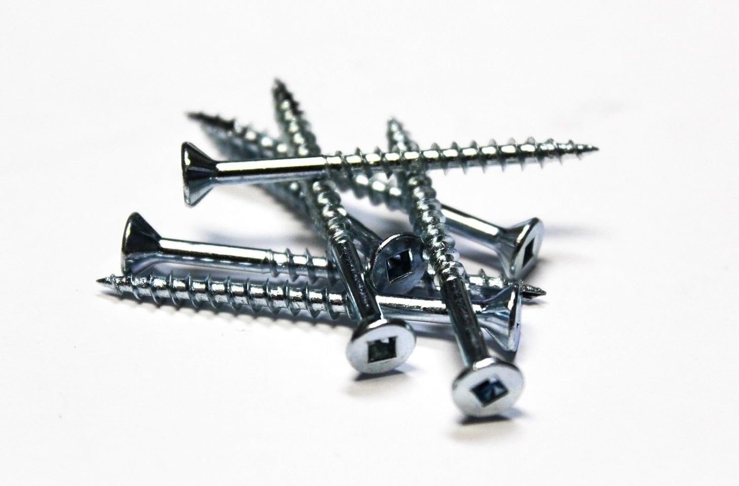 (500) 8x2 Square Flat Head Wood Screws w/Nibs (Type 17) Zinc Amazon