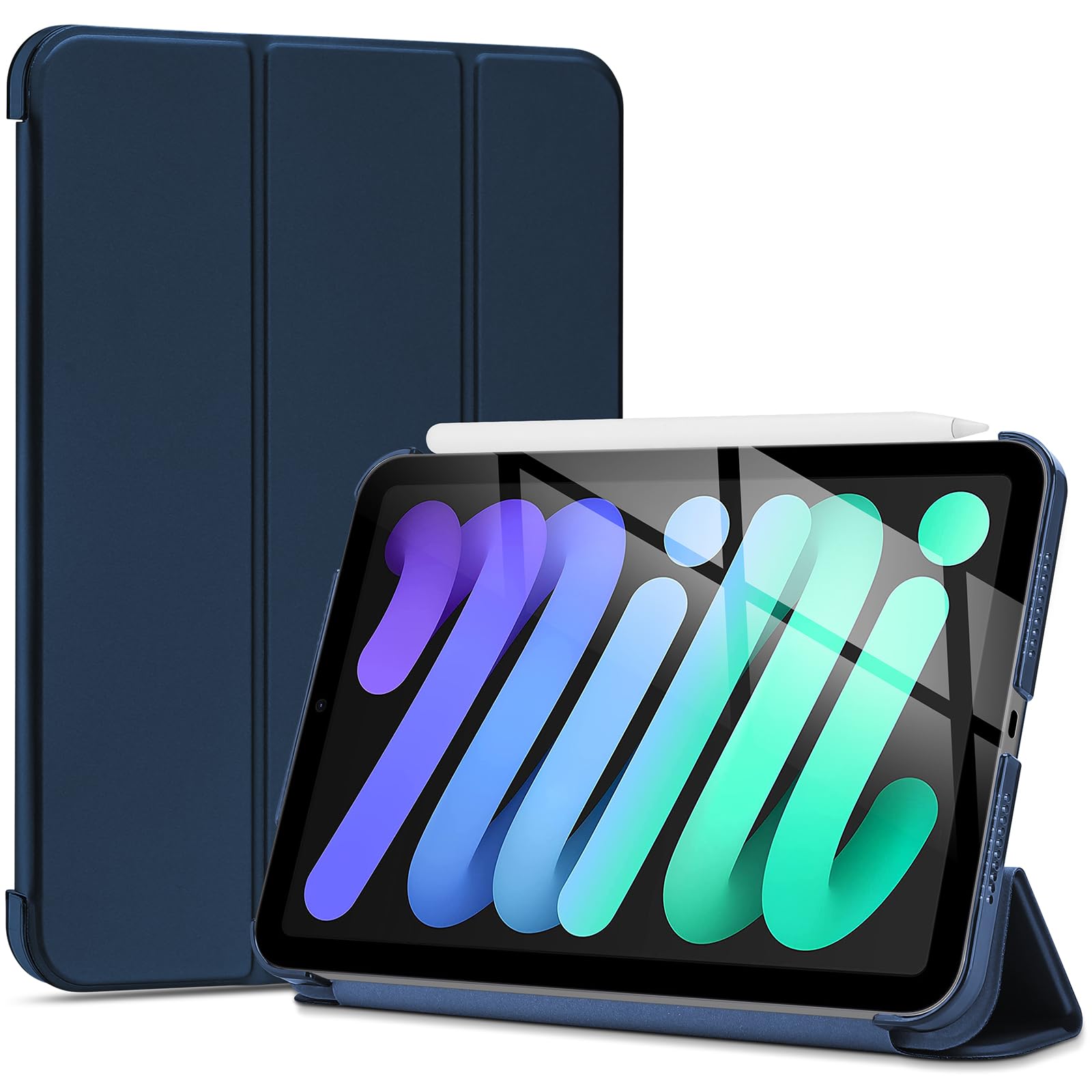 Photo 1 of ProCase Smart Case for iPad Mini 7 A17 Pro 2024/iPad Mini 6 2021 8.3 Inch iPad Mini 7th/6th Gen Case, Hard Back Cover for iPad Mini 8.3" 7th Gen A2995/A2996/A2993/6th Gen A2567 A2568 A2569 -Oceanblue
