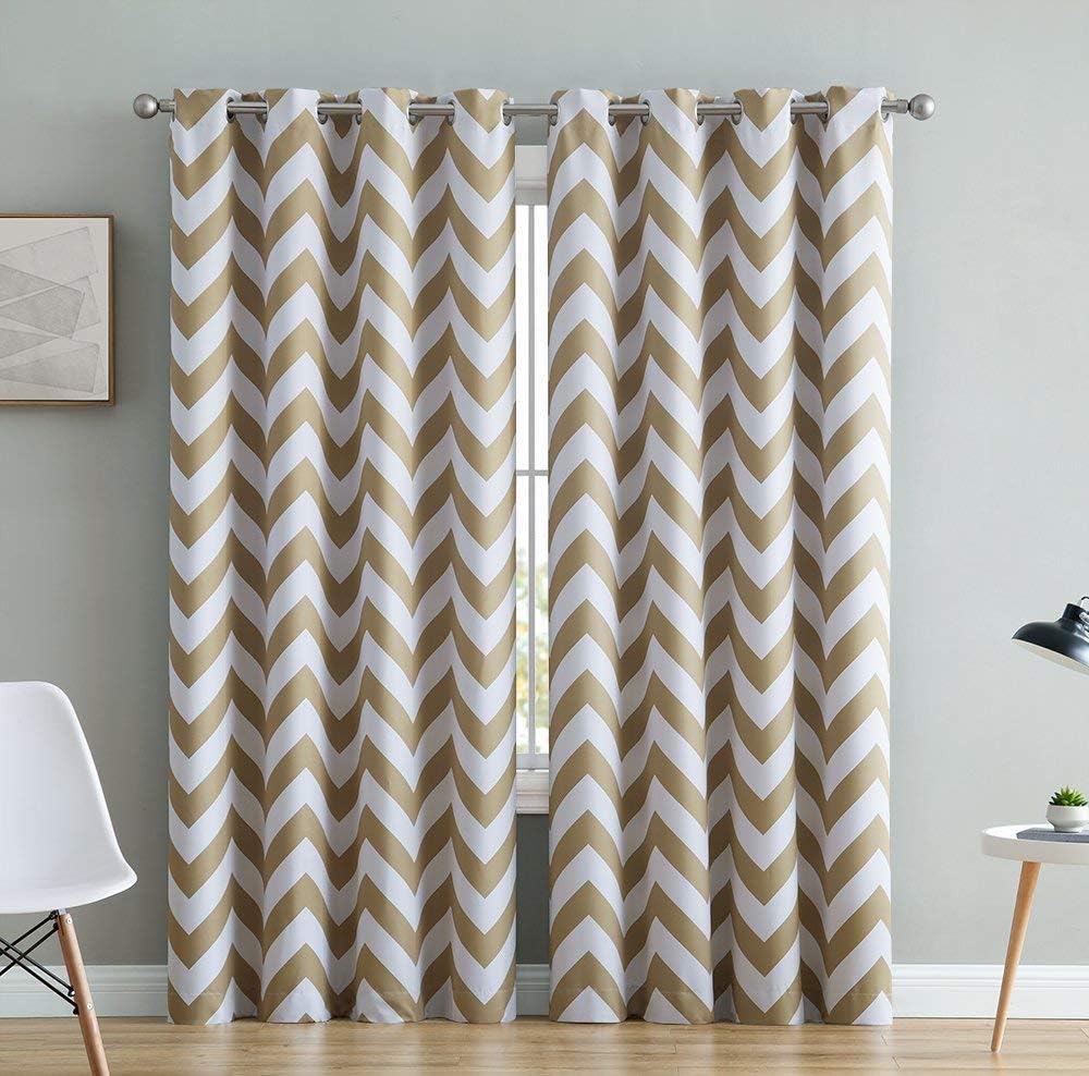 Amazon Com Hlc Me Chevron Print Thermal Insulated Room Darkening