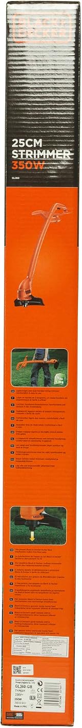 BLACK+DECKER GL360 350W String Strimmer 25 cm Swathe, Dual Handle, 11500 rpm view 8