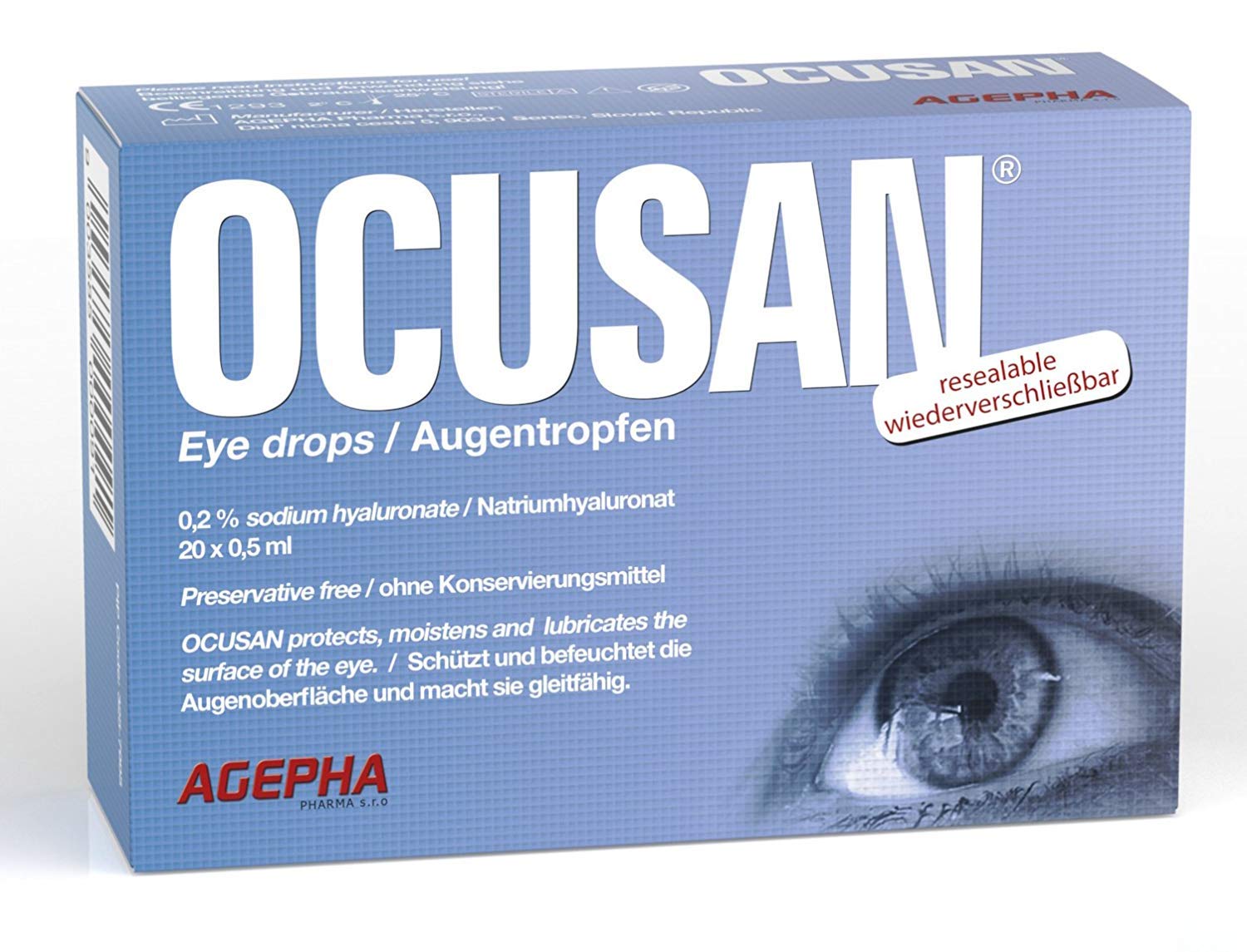 Ocusan - Lubricating Eye Drops for Contact Lenses - Preservative Free, Artificial Tears for Red & Itchy Eyes - Lubricant Eye Drops