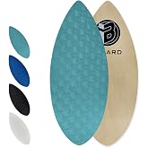 iBOARD Skipper Skimboard 36/41" &ndash; Gloss Wood Board w/ Traction Pad | Wooden Skim Board for Beginners, Teenagers &amp; Adults, Includes 4-Color Traction Pad, Beach Skimboard