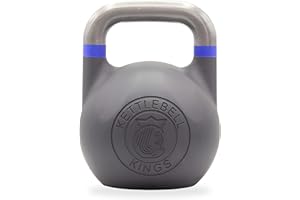 Kettlebell Kings Competition Kettlebell - 20-75 lb Cast Steel Weight for Strength Training - Smooth Grip Fitness Edition Design - Ergonomic Shape with Flat-Bottom for Workout, Gym and Home Exercise