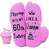 HAPPYPOP Birthday Gifts for Senior Women - Fuzzy Socks for 40 60 70 Year Old