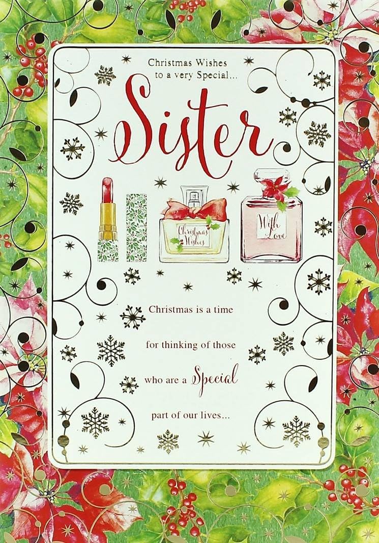 Una Sorella Speciale Lovely Profumo Make Up Design Floreale Di Auguri Di Natale Amazon It Casa E Cucina