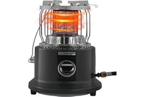 TEMEASE 2-in-1 Portable Propane Heater Indoor & Outdoor & Stove, 13000 BTU Propane Tent Heater for Camping, ODS/Tip-Over/Flame-Out Safety, 360° Heat, Cooktop for Boiling Water/Heating Food, Regulator Hose