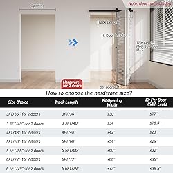 CCJH 5FT/60'' Bi-Folding Barn Door Hardware Sliding