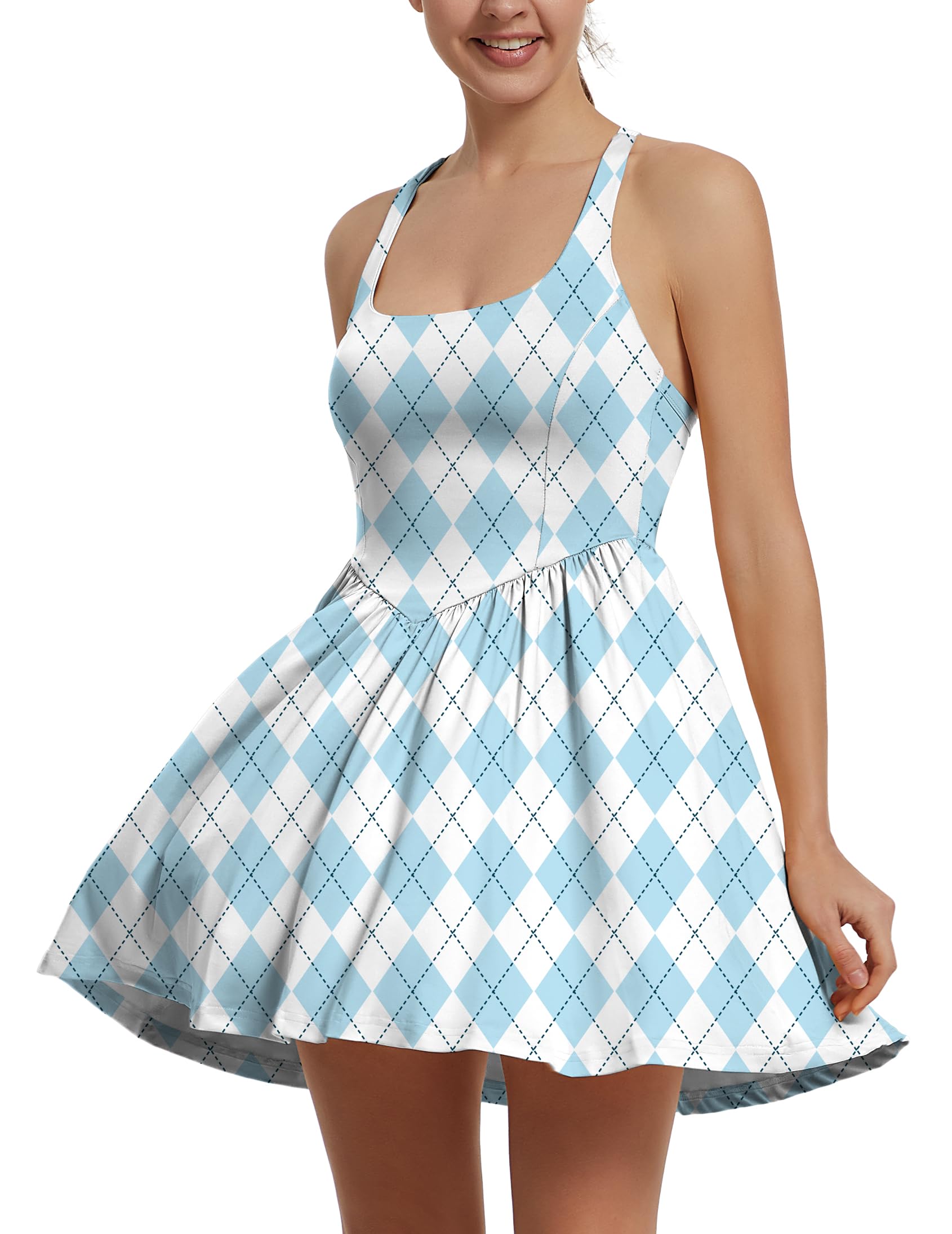 2 Piece Girls Heart Argyle Tennis Dress & Shorts