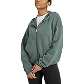 ODODOS Women's Modal Soft Full Zip Hoodie Gathered Hem Long Sleeve Casual Oufit Hooded Jacket with Pockets