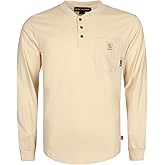 BOCOMAL FR Shirts 6oz Lightweight Flame Resistant Long Sleeve Henley Shirt Fire Retardant Workwear NFPA2112 CAT2
