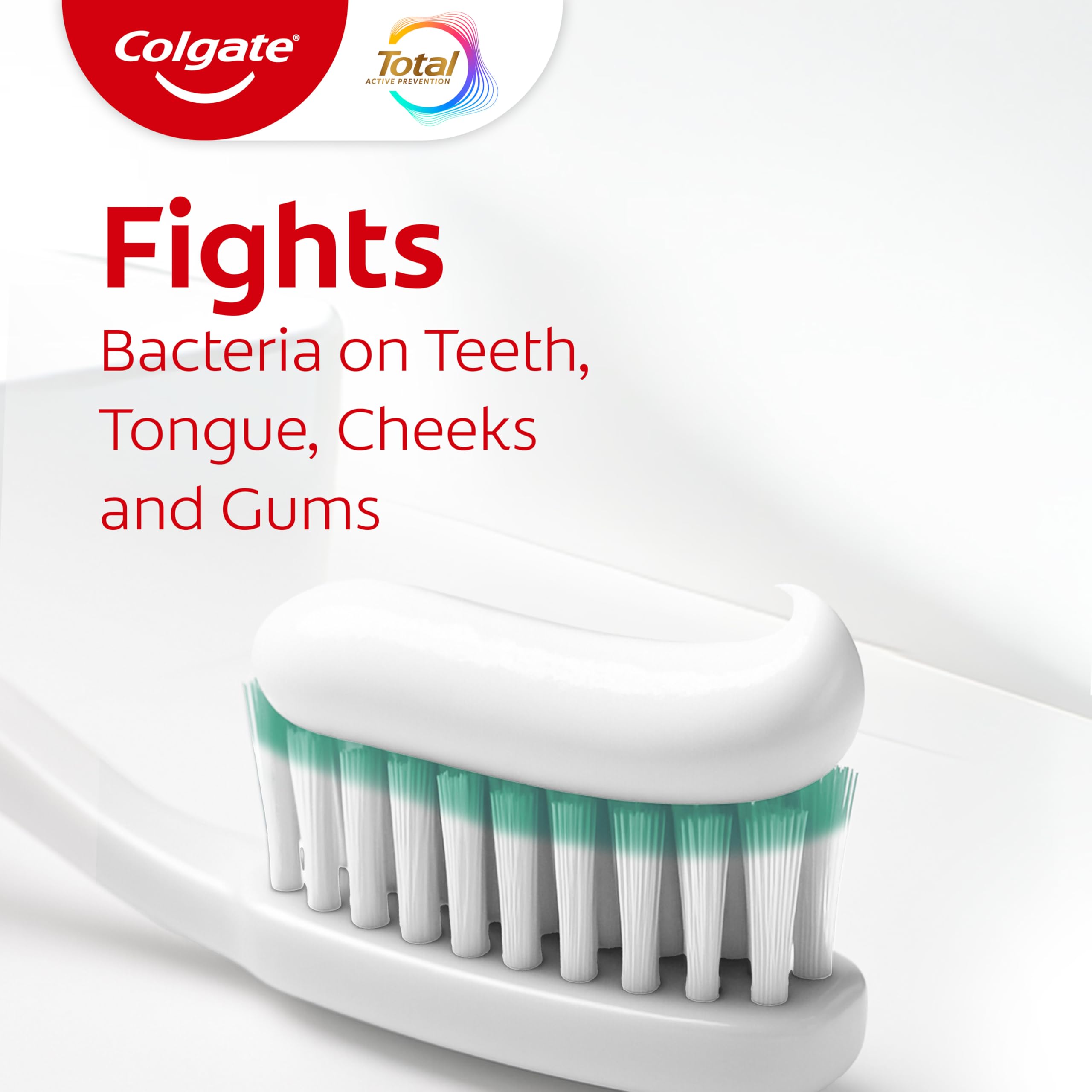 Colgate Total Whitening Toothpaste, 5.1 oz, 2 Pack, Fluoride Antibacterial Paste for Plaque, Gingivitis, Sensitivity, Stain Removal, Clinically Proven, Mint, Stannous Fluoride
