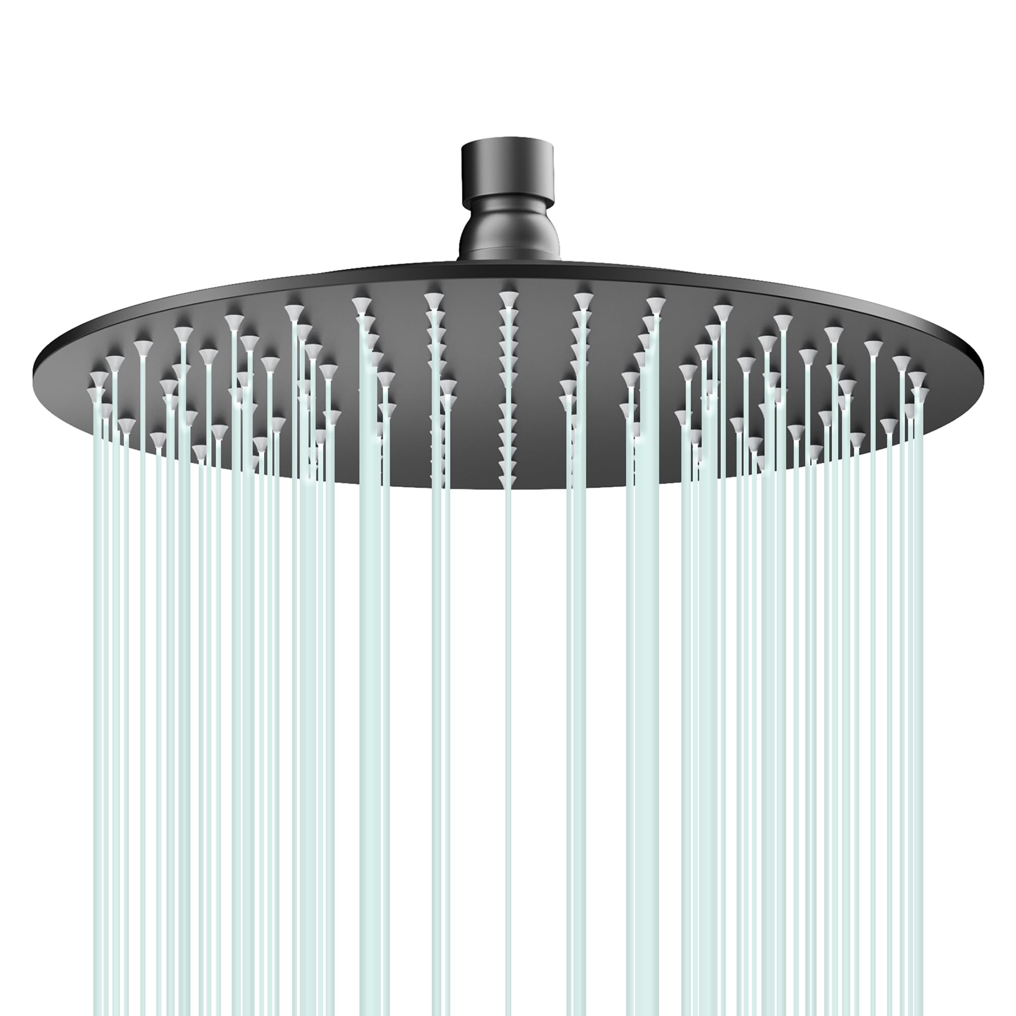 AULEEND Rain Shower Head, Work with Any Decorative Style，All Metal Rainfall Shower Head (Matte Black, 10 Inch)