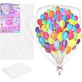 Bouiexye 2Pcs 98 x 59 inch Large Balloon Bags for Transport, Big Plastic Balloon Storage Bag Big Clear Balloon Drop Carrying Bag for Wedding Birthday Baby Showers Celebration Party Supplies