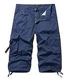 AOYOG Men's Cargo Shorts 3/4 Cotton Relaxed Fit