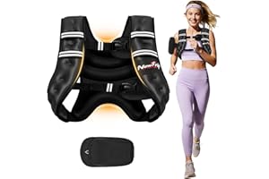 NewTrip Weighted Vest Women & Men - 5lbs/8lbs/10lbs/12lbs/15lbs/20lbs/25lbs/30lbs Adjustable Weight Vest with Detachable Phone Pouch - Ideal for Rucking,Walking,Weight Loss,Training&Running