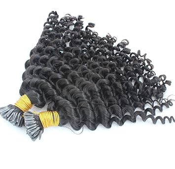Amazon Com Remeehi I Tip Human Hair Extension Kinky Curly Stick