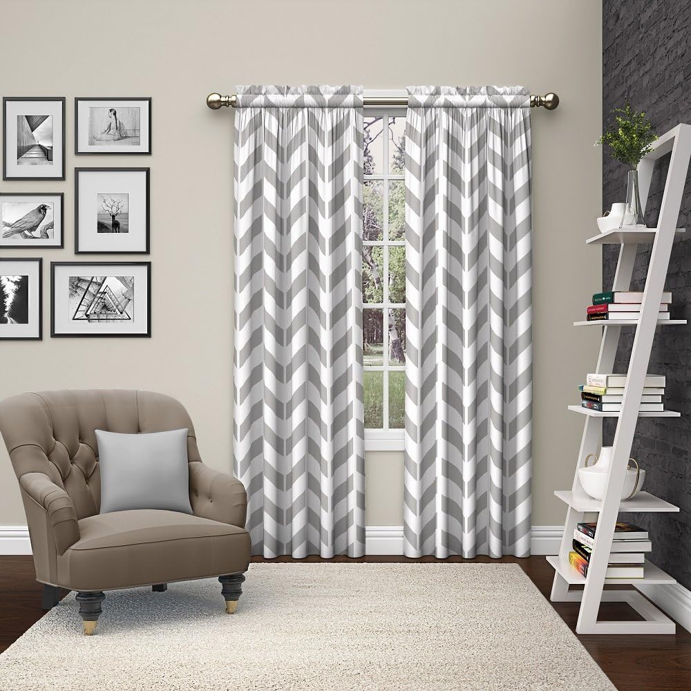 PAIRS TO GO Curtains for Bedroom - Dewitt 56" x 84" Decorative Double Panel Rod Pocket Window Treatment Privacy Curtain Pair for Living Room, Gray