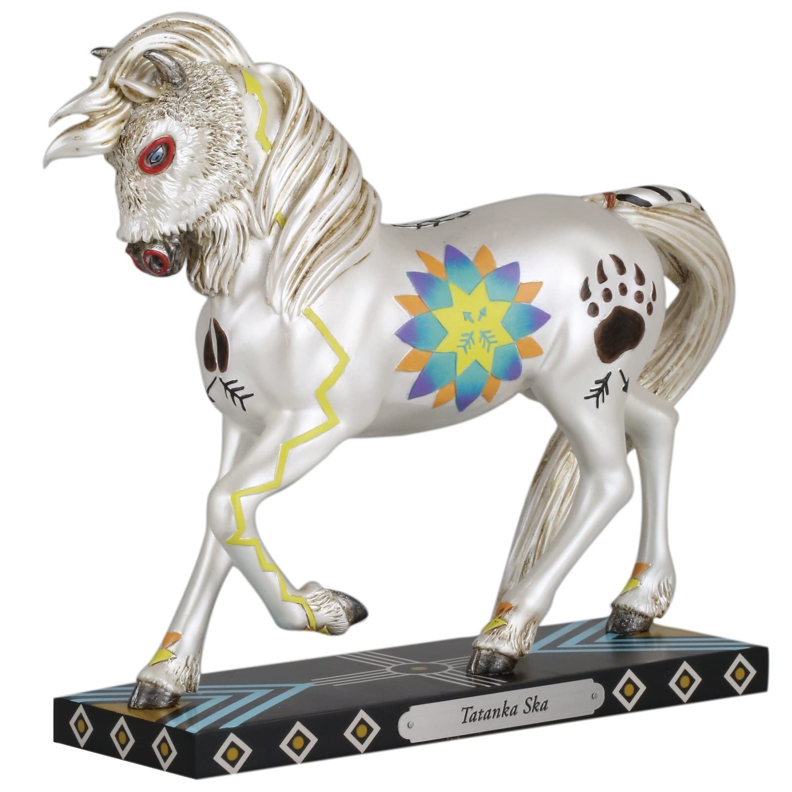 Enesco The Trail of Painted Ponies Tatanka Ska White Buffalo Figurine, 7 Inch, Multicolor