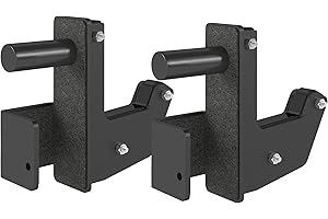 MEGASTAR Power Rack, J-Hooks for Power Cage 2"x2" with 1" Holes, Barbell Rack Holder for Squats and Bench Press, 1200 LB Capacity, Durable Home Gym Equipment, Black