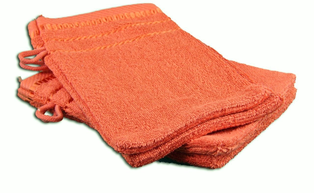 Gözze - Bath/Shower Glove/Mitt, Set of 4, Berlin, 100% Cotton, 17 x 24 cm - Orange