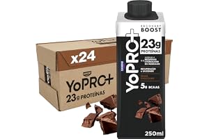 YoPRO Bebida Láctea UHT Chocolate Líquida Caixinha 250ml - 23g de Proteínas - Sem Lactose - Pack com 24 Unidades