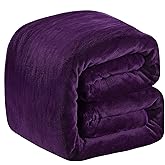 Polar Fleece Blankets King Size for The Bed Extra Soft Brush Fabric Super Warm Sofa Blanket 90" x 108"(Purple King)