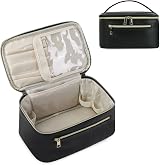Wandering Nature Travel Makeup Bag with Brush Compartment, PU Leather