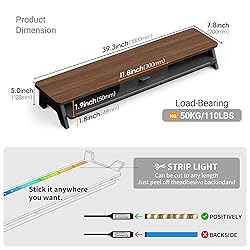 Dual Monitor Stand Riser,LED 2-Tier 39.3 Inch