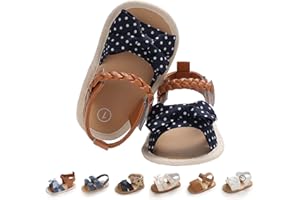 EAU LAYAMEN Baby Girl Sandals Summer Crib Shoes Bowknot Soft Sole Infant Girls Princess Dress Flats First Walker Shoes