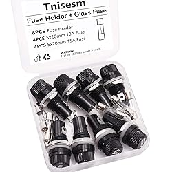 Tnisesm 8 Pcs Panel Mounted 5x20mm Screw Cap Fuse