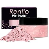 Renfio 100g Mica Powder Pigment Natural Fine Powdered Pigments Pearl Shimmer Epoxy Resin Dye for Painting Soap Making Slime Bath Bombs 3.5 Oz - Eve Pink