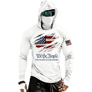 BEIBEINOYA Fishing Hoodies for Men UPF 50+ UV Soft Performance USA Shirt with Thumbholes Neck Gaiter for Hiking Running