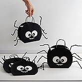 Cheerland Halloween Spider Party Favors Gift Bag With Legs Trick Or Treat Bags Black Halloween Goodie Bags Spooky Theme Kids First Birthday Party Decorations Candy Gift Bday Supplies (Pack Of 4)