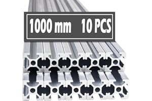 Montex 10 Pack 2020 T Slot Aluminum Extrusion with 1 Meter/ 39.4 Inches Length, European Standard Anodized Linear Rail Aluminum Profile Extrusion for 3D Printer and CNC, Silver