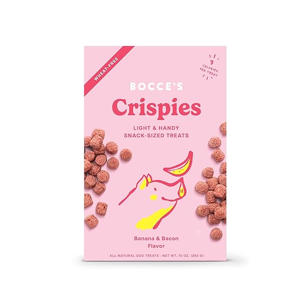 BOCCE’S BAKERY BANANA BACON CRISPY DOG TREATS, 10 OZ