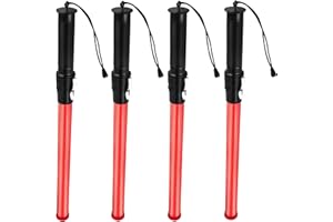 LUCKYSLYCYC 4 Pack Traffic Wand,21Inch Traffic Control Wand,Red Air Traffic Control Lights,Traffic Baton with 2 Flashing Modes,Traffic Wands Led Traffic Control for Car Directing(Battery Not Included)(4)