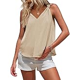 EXLURA Womens Summer Tank Top Business Casual V Neck Knotted Sleeveless Blouses Fashion Trendy Dressy Work Shirt Outfits 2026