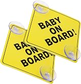 Cobee Baby on Board Car Signs 2 Pcs 5x5 with Double Suction Cups Style-A view 1