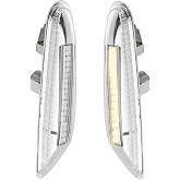 X AUTOHAUX Pair Full LED Front Fender Side Marker Turn Signal Lights Assembly Yellow Light for BMW E46 E60 E82 E83 E88 E90 E91 E92 E93 X1 X3 325i Front Flowing LED Lamps Lights