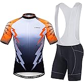 sponeed Men's Cycling Jersey and Bib Short Suit Bicycle Wear Padded Bike Tights