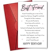 NewEleven Galentines Day Gift For Best Friends - Heartfelt Message, Birthday Card For Friend - Best Friend Birthday Gifts For Women, Men, Meaningful Gift From Friends - Greeting Card