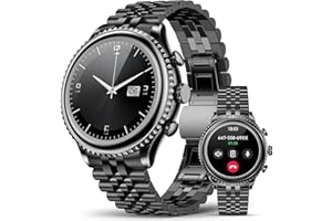 2025 Rotating Bezel Smart Watch for Men with Bluetooth Call, Heart Rate, SpO2, Sleep Monitor, Waterproof Round Watch with Enc