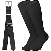 Leroci Baseball Belt and Baseball Socks Combo Set for Youth and Adult Available in 20 Colors