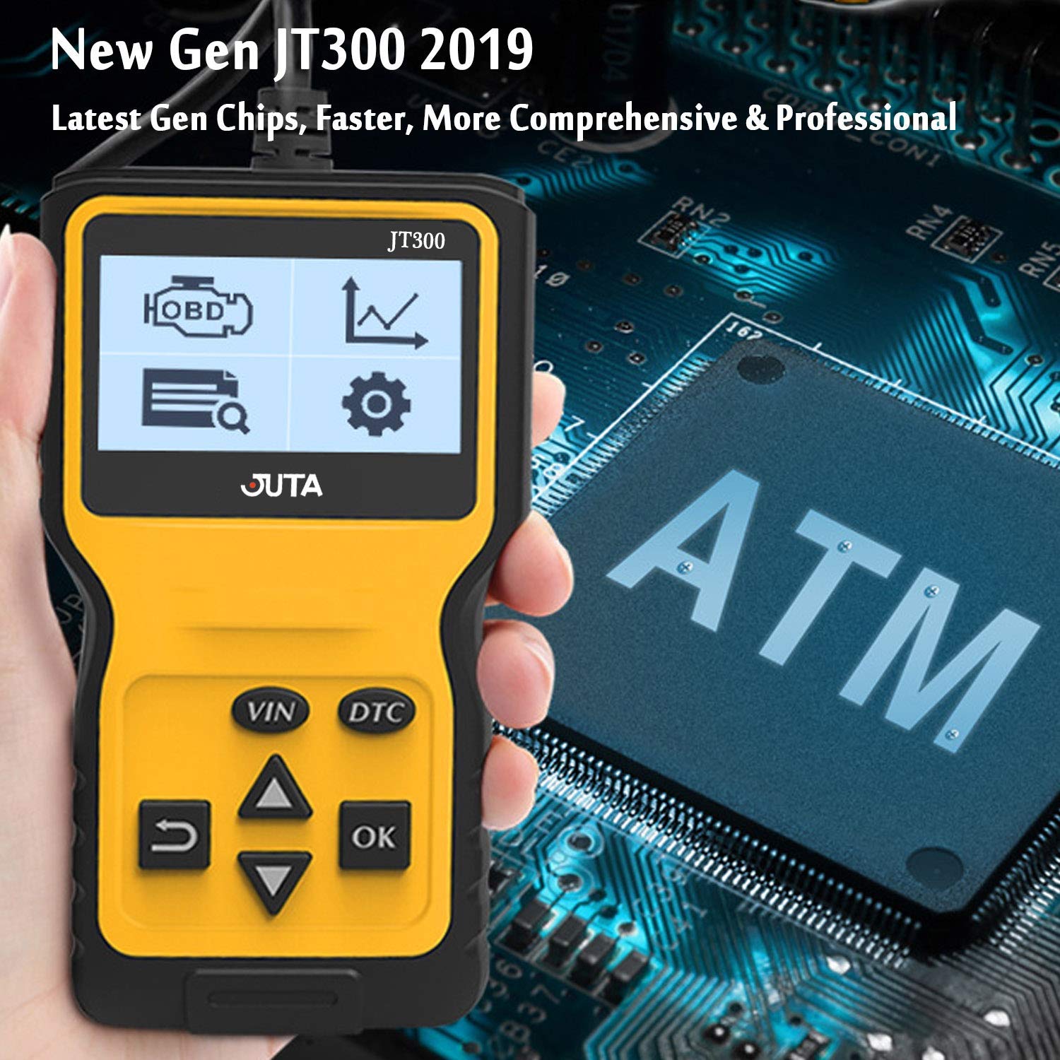 JUTA JT300 OBD2 Scanner Enhanced OBD-II Automotive Code Reader Vehicle Diagnostic Scan Tool Check Engine Light Analyzer