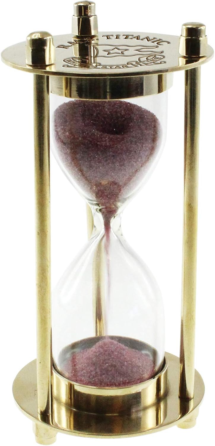 Sg Titanic Brass Hour Glass, Decorative Timer